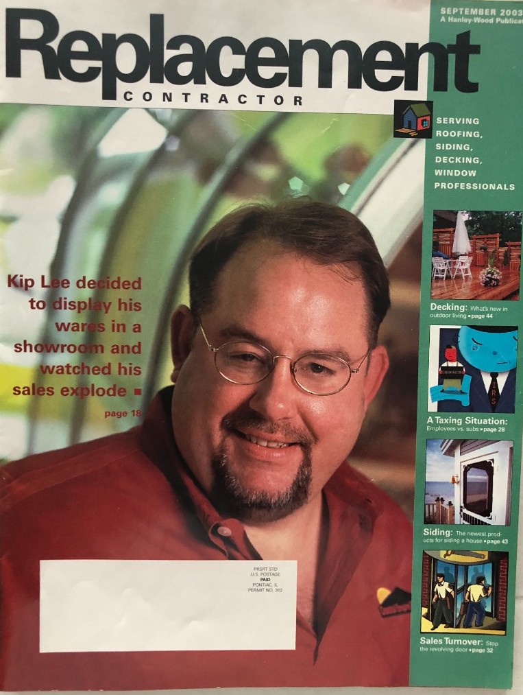 Replacement Contractor magazine cover, September 2003, featuring Kip Lee